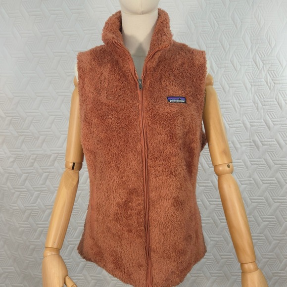 Patagonia Los Gatos Vest NWT Womens Large Century Pink High Pile Fleece Full Zip - Picture 9 of 9